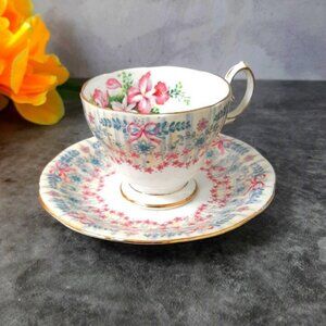 RARE Vintage Queen Anne Bridal Gown Teacup and saucer